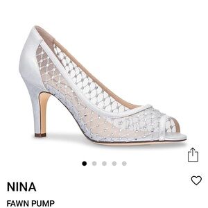 NINA Silver Rhinestone Heels (6.5M)